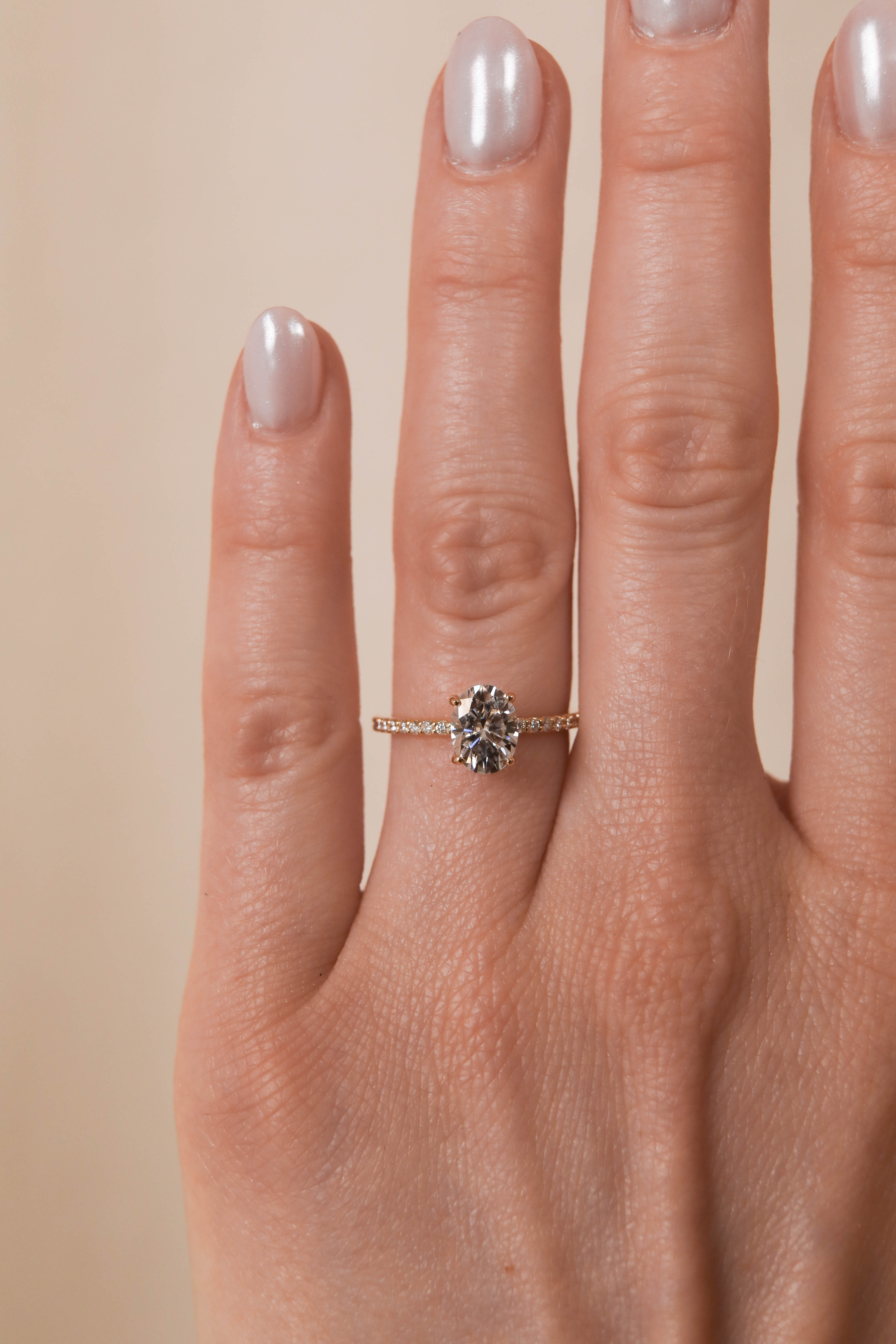 Moissanite and Black Jade Solitaire Ring