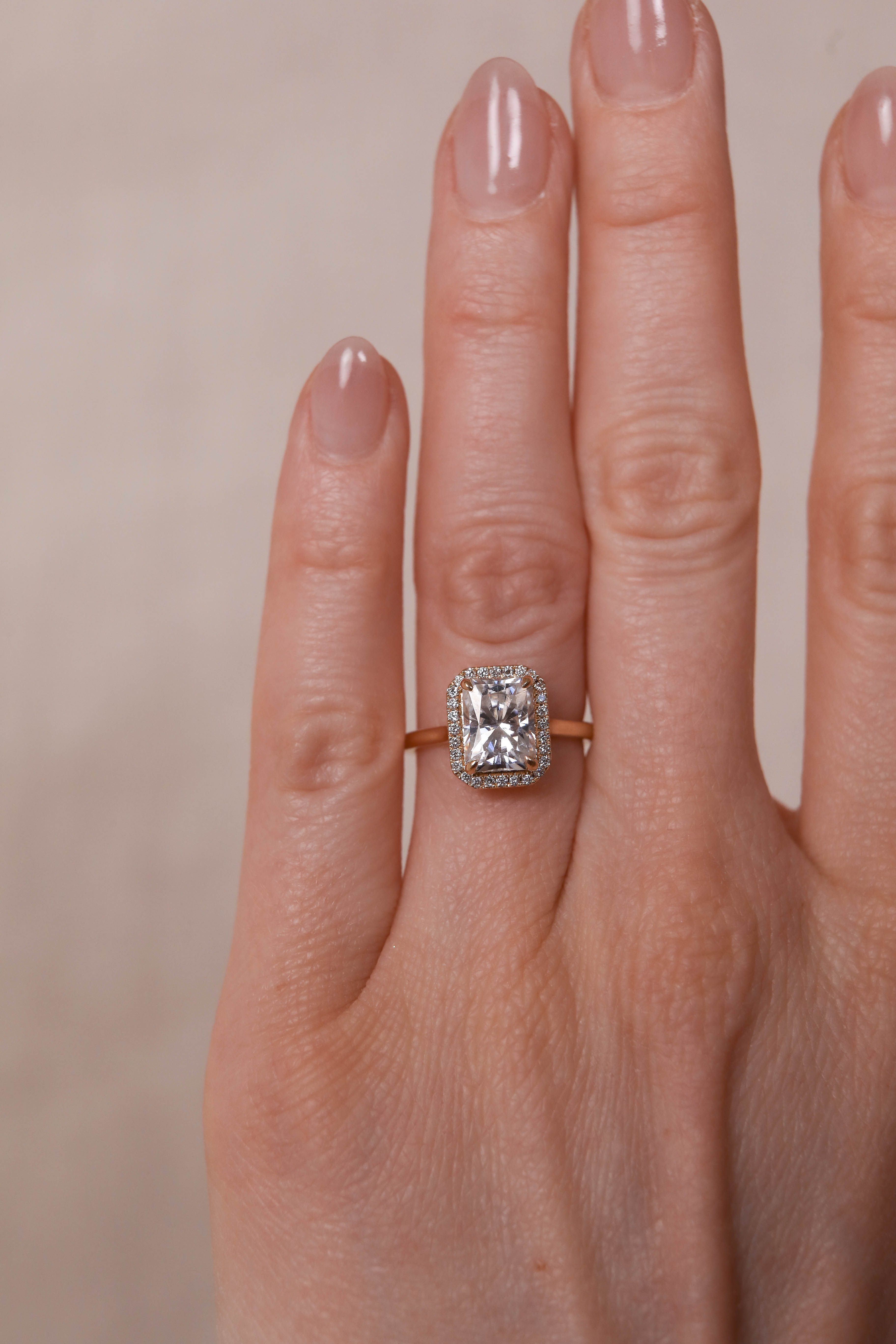 Janie: Pear Cut Halo Diamond Engagement Ring